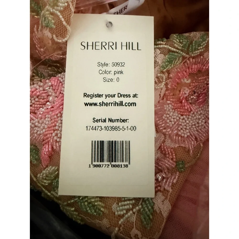 Sherri Hill 50932 Pink Floral‎ Beaded Two Piece Gown NWT Size 0